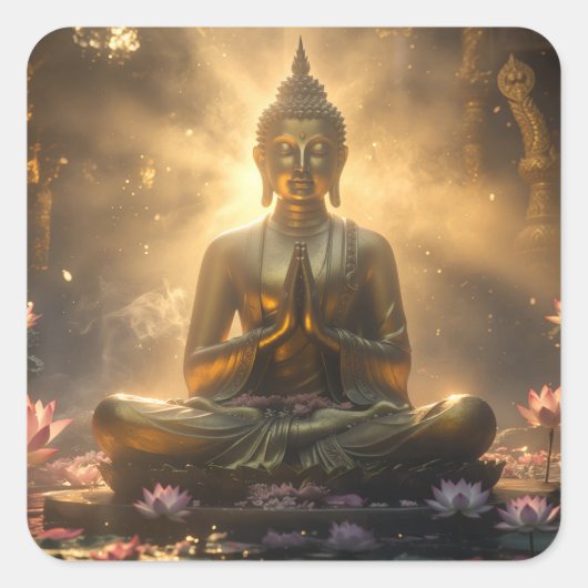 MEDITATION - YOGA - CARPE DIEM VIERKANTE STICKER (Voorkant)