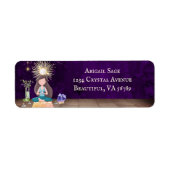 Meditation Yoga Girl en Crystals Adres Etiket (Voorkant)