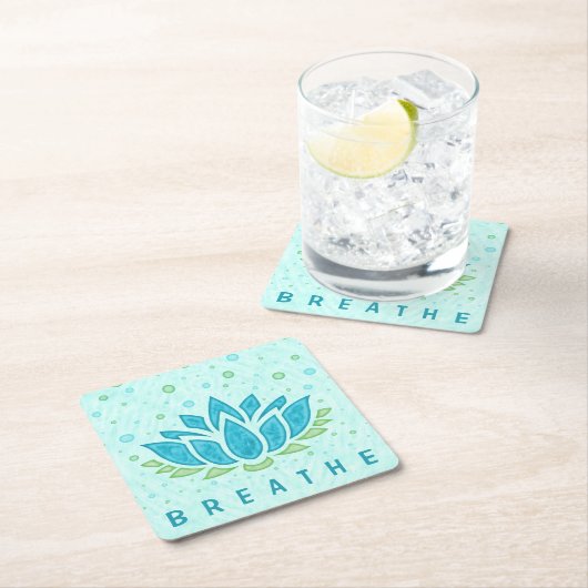 Meditation Yoga Lotus Flower Zen | Sjabloon tekst Kartonnen Onderzetters (Insitu)