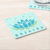 Meditation Yoga Lotus Flower Zen | Sjabloon tekst Kartonnen Onderzetters (Schuin)