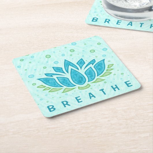 Meditation Yoga Lotus Flower Zen | Sjabloon tekst Kartonnen Onderzetters (Schuin)