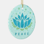 Meditation Yoga Lotus Flower Zen | Sjabloon tekst Keramisch Ornament (Rechts)