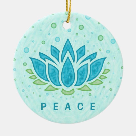 Meditation Yoga Lotus Flower Zen | Sjabloon tekst Keramisch Ornament (Voorkant)