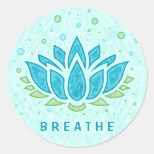 Meditation Yoga Lotus Flower Zen Sjabloon tekst Ronde Sticker