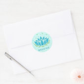 Meditation Yoga Lotus Flower Zen | Sjabloon tekst Ronde Sticker (Envelop)