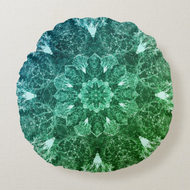 Meditation & Yoga mandala, Welloning Art (kussen) Rond Kussen (Voorkant)