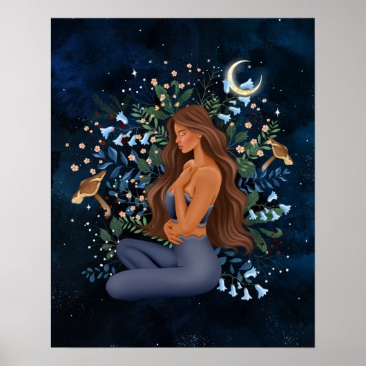 Meditation Yoga Pose Print Afbeelding Poster Muur  (Voorkant)