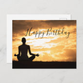 Meditation Yoga silhouette Happy Birthday Kaart (Voorkant / Achterkant)
