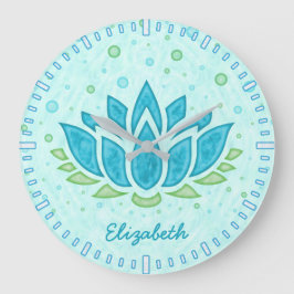 Meditation Yoga Space Blue Lotus Flower Zen | Naam Grote Klok