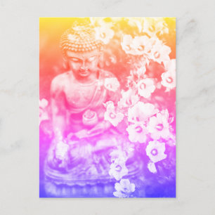 *~* Meditation Zen Buddha Meditate Floral Bold Briefkaart