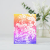 *~* Meditation Zen Buddha Meditate Floral Bold Briefkaart (Staand voorkant)