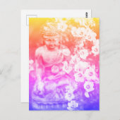 *~* Meditation Zen Buddha Meditate Floral Bold Briefkaart (Voorkant / Achterkant)