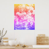 *~* Meditation Zen Buddha Meditate Floral Bold Poster (Keuken)
