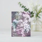 *~* Meditation Zen Buddha Meditate Floral Lavender Briefkaart (Staand voorkant)