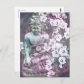 *~* Meditation Zen Buddha Meditate Floral Lavender Briefkaart (Voorkant / Achterkant)