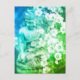 *~* Meditation Zen Buddha Meditate Floral Ombre Briefkaart