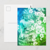 *~* Meditation Zen Buddha Meditate Floral Ombre Briefkaart (Voorkant / Achterkant)