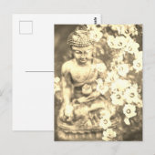 *~* Meditation Zen Buddha Meditate Flowers Gold Briefkaart (Voorkant / Achterkant)