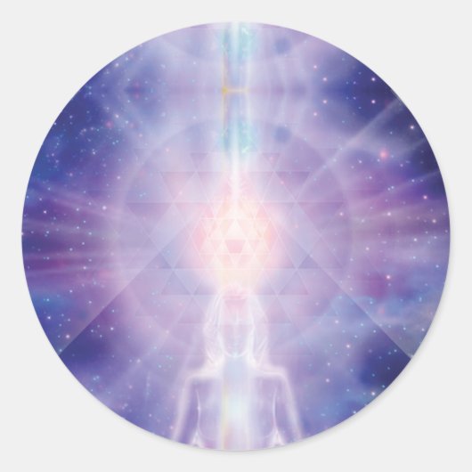 Meditator Ronde Sticker (Voorkant)