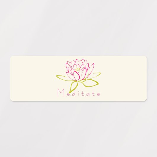 Mediteer Lotus Bloem / Waterlelie Illustratie Labels (Design 1)
