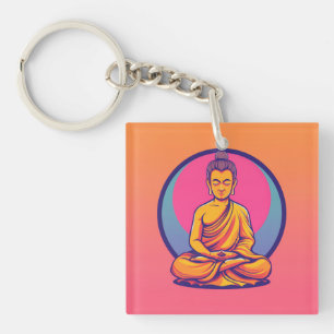 Mediteren Boeddha Digitale Kunst Sleutelhanger