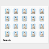 Mediteren Jezus met Om Ronde Sticker (Vel)