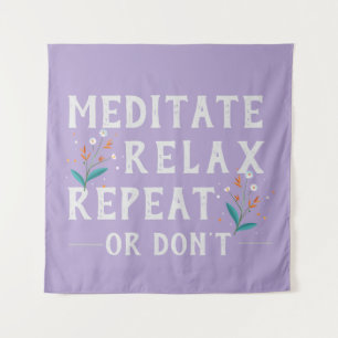 Mediteren Ontspan Herhaal Motivatie lavendelkunst Wandkleed