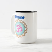 Mediteren op vrede tweekleurige koffiemok (Voorkant links)