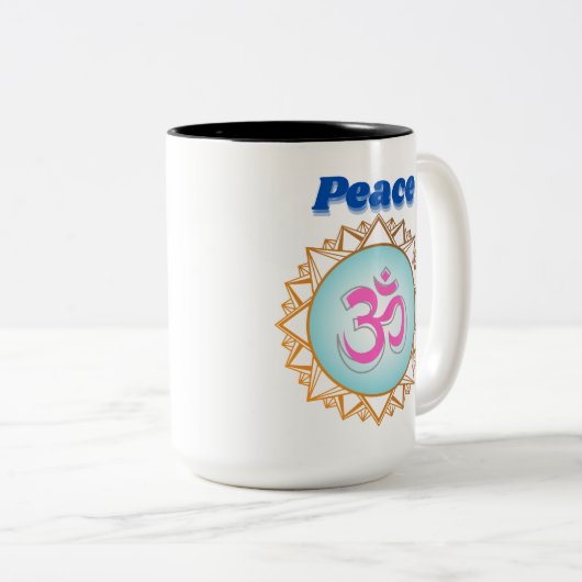 Mediteren op vrede tweekleurige koffiemok (Voorkant rechts)