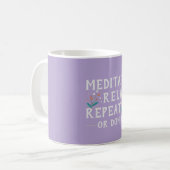 Mediteren Relax Herhaal Motivatie Mok - Lavendel (Voorkant links)