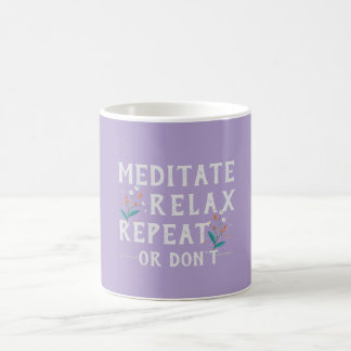 Mediteren Relax Herhaal Motivatie Mok - Lavendel