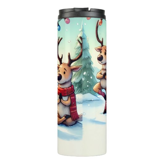 Mediteren rendieren tot de kerstman roept thermosbeker (Achterkant)