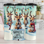 Mediteren rendieren tot de kerstman roept thermosbeker