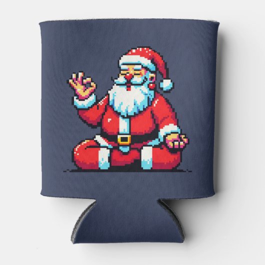 Mediteren Santa Relaxing Pixel Art Holiday Design Blikjeskoeler (Voorkant)