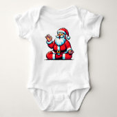 Mediteren Santa Relaxing Pixel Art Holiday Design Romper (Voorkant)