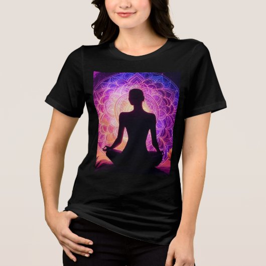 Mediteren Silhouette T-shirt - Spiritueel Mandala (Voorkant)