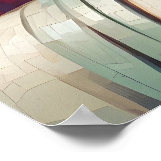 Mediterend Boeddhaportret | Pixelillustratie Poster (Hoek)