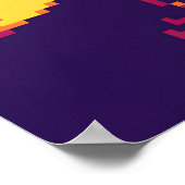 Mediterende Boeddha Kleurrijke Pixel Art Poster (Hoek)