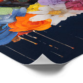 Mediterende Boeddha met kleurrijke Wildbloemen Poster (Hoek)