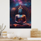 Mediterende Boeddha met Mandala Poster (Keuken)