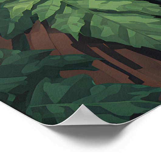 Mediterende Boeddha Moderne Pixel Art Poster (Hoek)