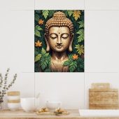 Mediterende Boeddha Moderne Pixel Art Poster (Keuken)