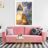 Mediterende Boeddha Waterverf Canvas 24x18 Afdruk (Insitu (Woonkamer))