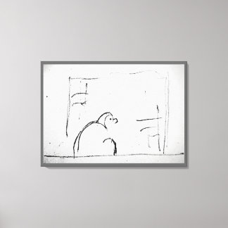 Mediterende Daruma originele zen schilderij Canvas Afdruk