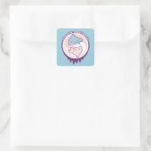 Mediterende Dolfijnen met Yin Yang Vierkante Sticker (Tas)