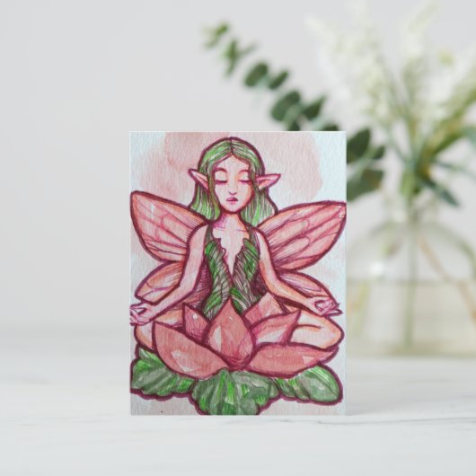 mediterende fee briefkaart (Staand voorkant)