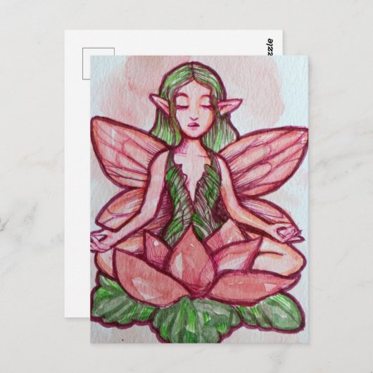 mediterende fee briefkaart (Voorkant / Achterkant)