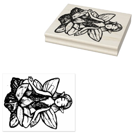 mediterende fee rubberstempel (Gestempeld)