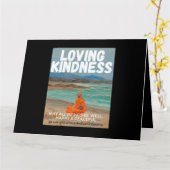 Mediterende monnik mindfulness metta liefdevolle v kaart (Gele Bloem)