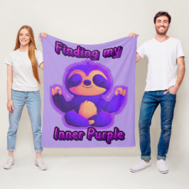 mediterende paarse luiaard Het vinden van mijn Inn Fleece Deken